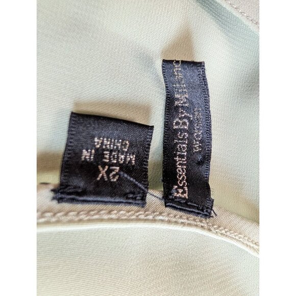 Vtg Essentials By Milano 2X Womens Light Green Sleeveless Blouse Top - Picture 4 of 7